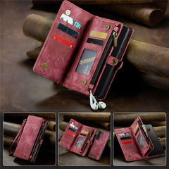 CASEME 008-Serie für Samsung Galaxy S22 5G, stoßfestes PU-Leder, abnehmbare 2-in-1-Telefonhülle, multifunktionale Anti-Fall-Brieftaschen-Ständerschale 