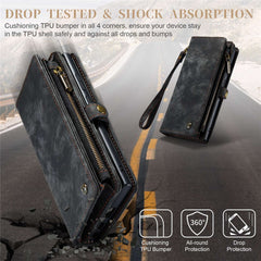 CASEME 008 Series for Samsung Galaxy S22 Ultra Detachable 2-in-1 PU Leather Phone Case Multifunctional Wallet Stand Protective Cover