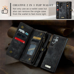 CASEME 008 Series for Samsung Galaxy S22 Ultra Detachable 2-in-1 PU Leather Phone Case Multifunctional Wallet Stand Protective Cover
