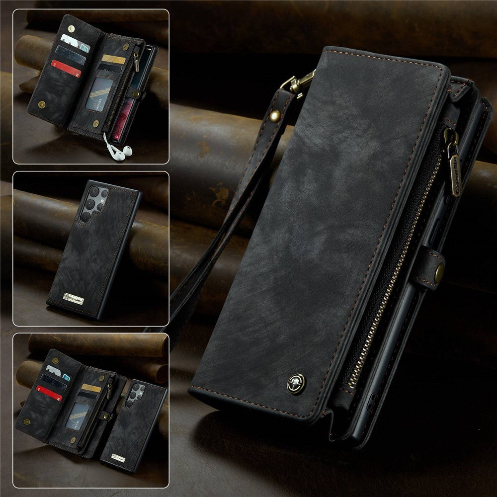 CASEME 008 Series for Samsung Galaxy S22 Ultra Detachable 2-in-1 PU Leather Phone Case Multifunctional Wallet Stand Protective Cover - TechGearPal