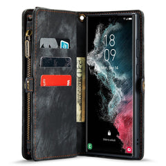 CASEME 008 Series for Samsung Galaxy S22 Ultra Detachable 2-in-1 PU Leather Phone Case Multifunctional Wallet Stand Protective Cover