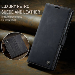 CASEME 013 Series for Samsung Galaxy S22 Ultra 5G Foldable Stand Wallet PU Leather + TPU Cover Auto-absorbed Magnetic Closing Phone Case