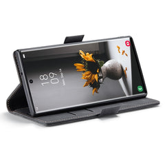 CASEME 013 Series for Samsung Galaxy S22 Ultra 5G Foldable Stand Wallet PU Leather + TPU Cover Auto-absorbed Magnetic Closing Phone Case