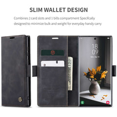 CASEME 013 Series for Samsung Galaxy S22 Ultra 5G Foldable Stand Wallet PU Leather + TPU Cover Auto-absorbed Magnetic Closing Phone Case