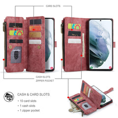Für Samsung Galaxy S22+ 5G-Telefonhüllen mit Riemen CASEME C30 Reißverschluss Mehrere Kartenhalter PU-Lederabdeckung 