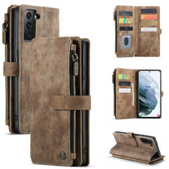 Für Samsung Galaxy S22+ 5G-Telefonhüllen mit Riemen CASEME C30 Reißverschluss Mehrere Kartenhalter PU-Lederabdeckung 