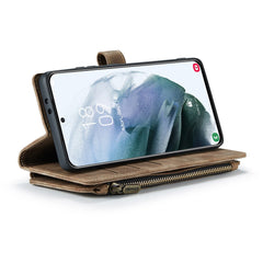 Für Samsung Galaxy S22 5G-Telefonhüllen mit Riemen CASEME C30 Reißverschluss Mehrere Kartenhalter PU-Lederabdeckung 