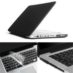 Black ENKAY HAT PRINCE Matte PC Full Body Case + Keyboard Film + Anti-dust Plugs for MacBook Pro 15.4" A1286