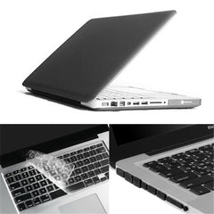 Black ENKAY HAT PRINCE Matte PC Full Body Case + Keyboard Film + Anti-dust Plugs for MacBook Pro 15.4" A1286