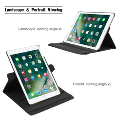 Litchi Grain 360 Swivel Smart Stand Leather Tablet Cover for iPad 9.7-inch (2018) / 9.7-inch (2017)