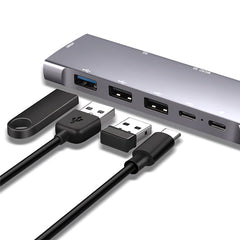 9 in 1 Docking Station 4K 30Hz USB C Hub HDMI Compatible 100W PD USB 3.0 + 2.0 Multiport Adapter for Laptop PC - TechGearPal