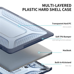 ENKAY HAT PRINCE Shockproof Slim Case for MacBook Air 13 inch (2018) A1932 (EU Version) Anti-Scratch Laptop Case Kickstand Protective Cover with TPU Keyboard Film + Dust-Proof Plugs