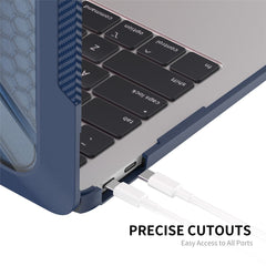ENKAY HAT PRINCE Shockproof Slim Case for MacBook Air 13 inch (2018) A1932 (EU Version) Anti-Scratch Laptop Case Kickstand Protective Cover with TPU Keyboard Film + Dust-Proof Plugs
