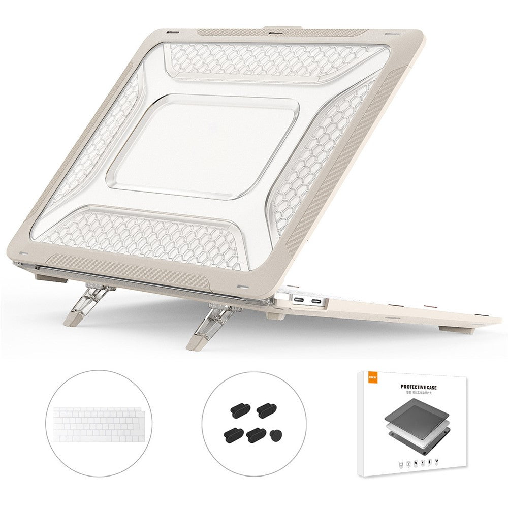 ENKAY HAT PRINCE Shockproof Slim Case for MacBook Air 13 inch (2018) A1932 (EU Version) Anti-Scratch Laptop Case Kickstand Protective Cover with TPU Keyboard Film + Dust-Proof Plugs