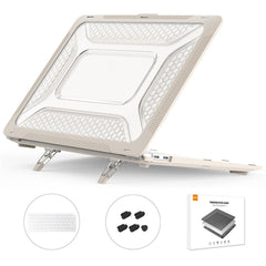 ENKAY HAT PRINCE Shockproof Slim Case for MacBook Air 13 inch (2018) A1932 (EU Version) Anti-Scratch Laptop Case Kickstand Protective Cover with TPU Keyboard Film + Dust-Proof Plugs
