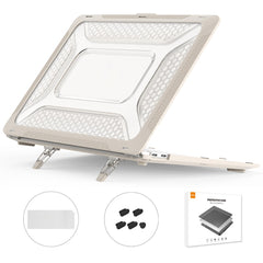 ENKAY HAT PRINCE for MacBook Air 13 inch (2020) A2179  /  A2337 (US Version) Hard PC Shell Fold Kickstand Protective Cover with Transparent TPU Keyboard Film + Dust-Proof Plugs