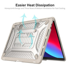 ENKAY HAT PRINCE for MacBook Pro 13 inch (2016) A1706 / (2018) A1989 / (2019) A2159 (EU Version) Kickstand Case Hard PC Heat Dissipation Cover with TPU Keyboard Film + Dust-Proof Plugs