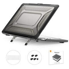 ENKAY HAT PRINCE for MacBook Pro 13 inch (2016) A1706 / (2018) A1989 / (2019) A2159 (EU Version) Kickstand Case Hard PC Heat Dissipation Cover with TPU Keyboard Film + Dust-Proof Plugs