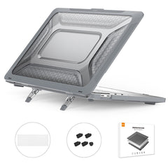ENKAY HAT PRINCE for MacBook Pro 13 inch (2016) A1706 / (2018) A1989 / (2019) A2159 (EU Version) Kickstand Case Hard PC Heat Dissipation Cover with TPU Keyboard Film + Dust-Proof Plugs