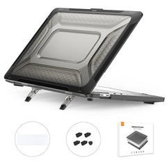 ENKAY HAT PRINCE for MacBook Pro 13 inch (2020) A2251 / A2289 / A2338 (EU Version) Hard PC Protective Cover Kickstand Laptop Case with Transparent TPU Keyboard Film + Anti-Dust Plugs