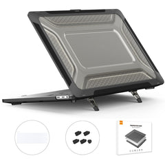 ENKAY HAT PRINCE for MacBook Pro 16 inch (2019) A2141 (EU Version) Hard PC Shock-Absorbing Cover Kickstand Protective Laptop Case Shell with TPU Keyboard Film + Anti-Dust Plugs