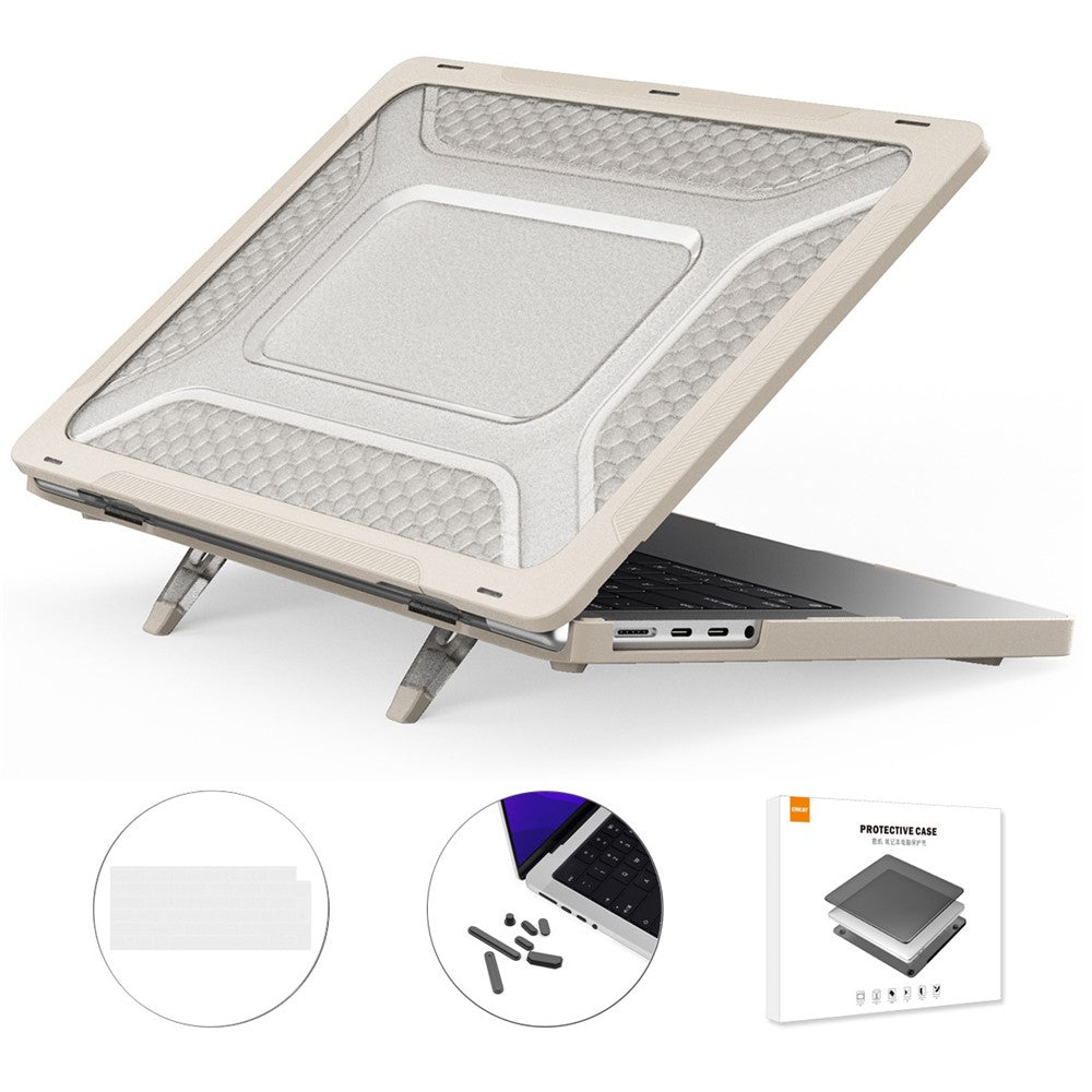 ENKAY HAT PRINCE for MacBook Pro 14 inch (2024) (2023) (2021) A2442 (EU Version) PC Laptop Cover with TPU Keyboard Film + Anti-Dust Plugs
