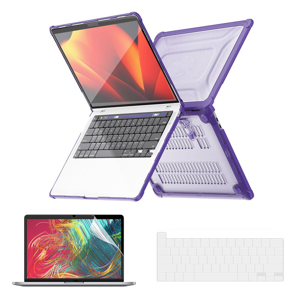 ENKAY HAT PRINCE For MacBook Pro 13 inch (2020) A2251 / A2289 / A2338 (US Version) Anti-Drop Slim Case Kickstand Laptop Hard PC Cover