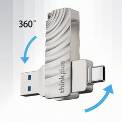 LENOVO THINKPLUS MU232 32GB for iPhone 15 Series USB+Type-C Data Storage Thumb Stick Rotating Design High-speed USB 3.2 Flash Drive - TechGearPal