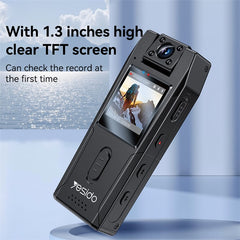 YESIDO KM25 Video Recorder 180 Degree Rotating Lens HD 1.3 Inch Screen 1080P Outdoor Cycling Hiking Camera - TechGearPal