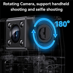 YESIDO KM25 Video Recorder 180 Degree Rotating Lens HD 1.3 Inch Screen 1080P Outdoor Cycling Hiking Camera - TechGearPal