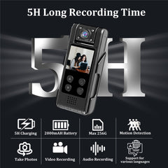 L10 Outdoor Sports 1.3-inch Display Portable Conference Recorder 4K Ultra HD Infrared Night Vision Law Enforcement Recorder - TechGearPal