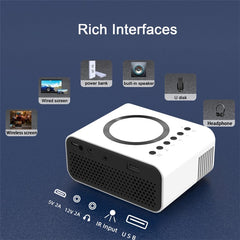 T300S 320x240 24ANSI Lumens LCD Projector Home Theater Mini Projector Support Wired / Wireless Sync Scree - TechGearPal