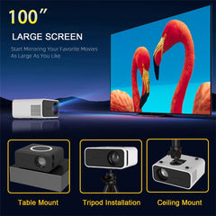 T300S 320x240 24ANSI Lumens LCD Projector Home Theater Mini Projector Support Wired / Wireless Sync Scree - TechGearPal