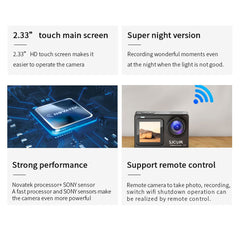 SJCAM SJ8 Dual Screen Action Camera 2.33" Touch Screen 4K HD Camera Multifunctional Waterproof Riding Recorder with Night Vision for Photography - TechGearPal