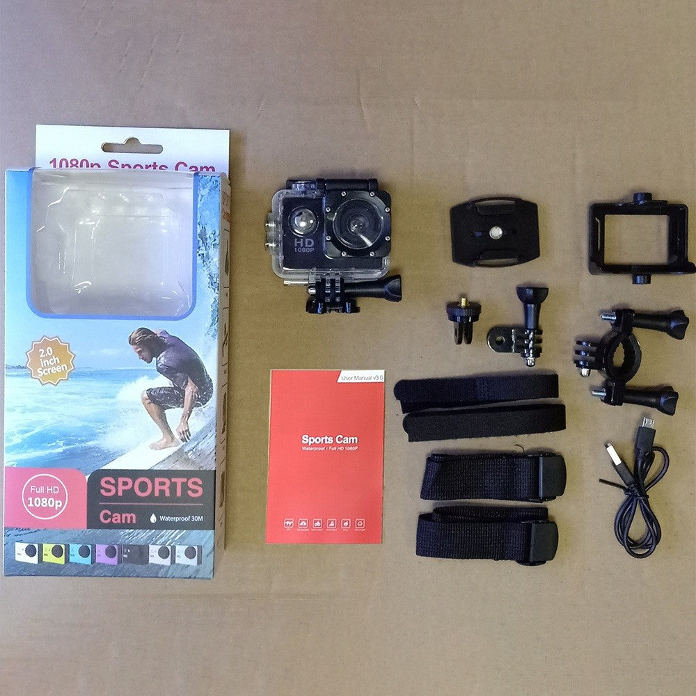 X6000-11 Mini Action Camera 2.0" LCD Screen 1080P Camera Multifunctional Waterproof Riding Recorder for Outdoor Photography - TechGearPal