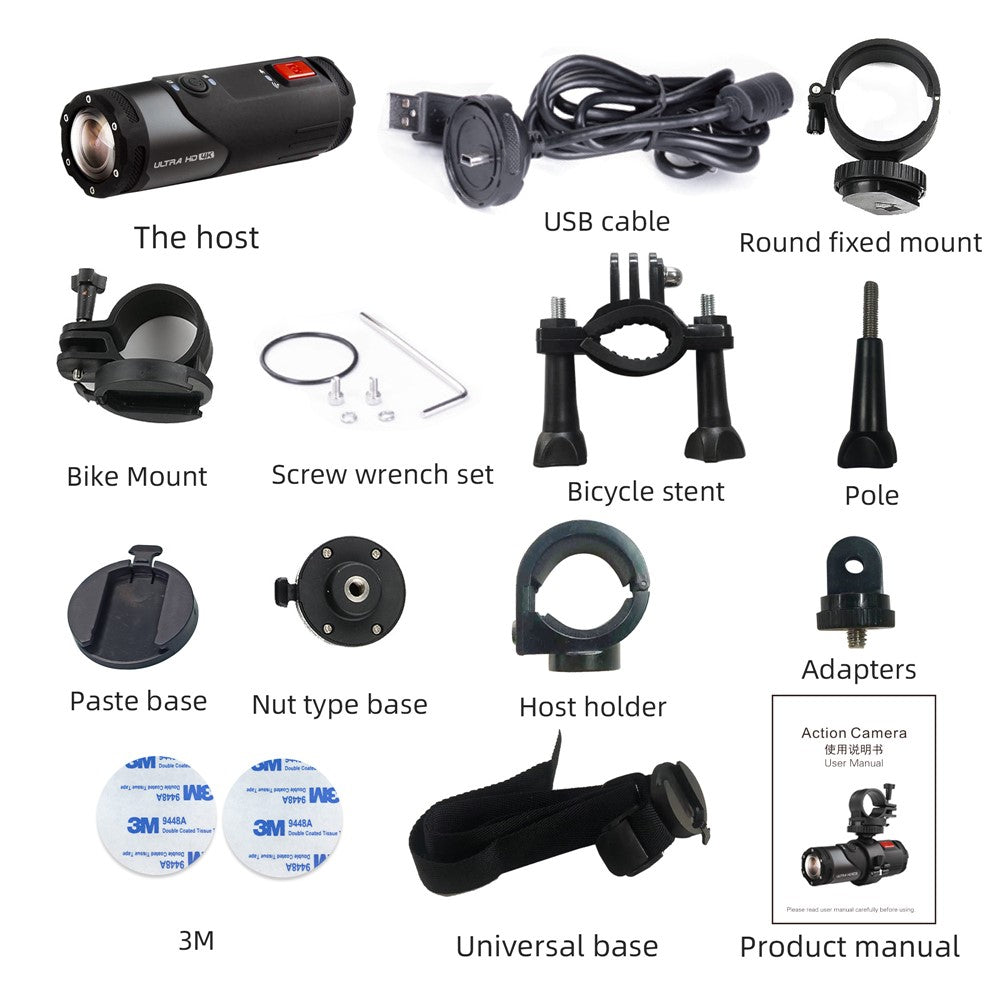 SOOCOO S20+ 4K HD Camcorder Waterproof Outdoor Sports Camera WiFi Motorcycle Bike Video Recorder Camera - TechGearPal