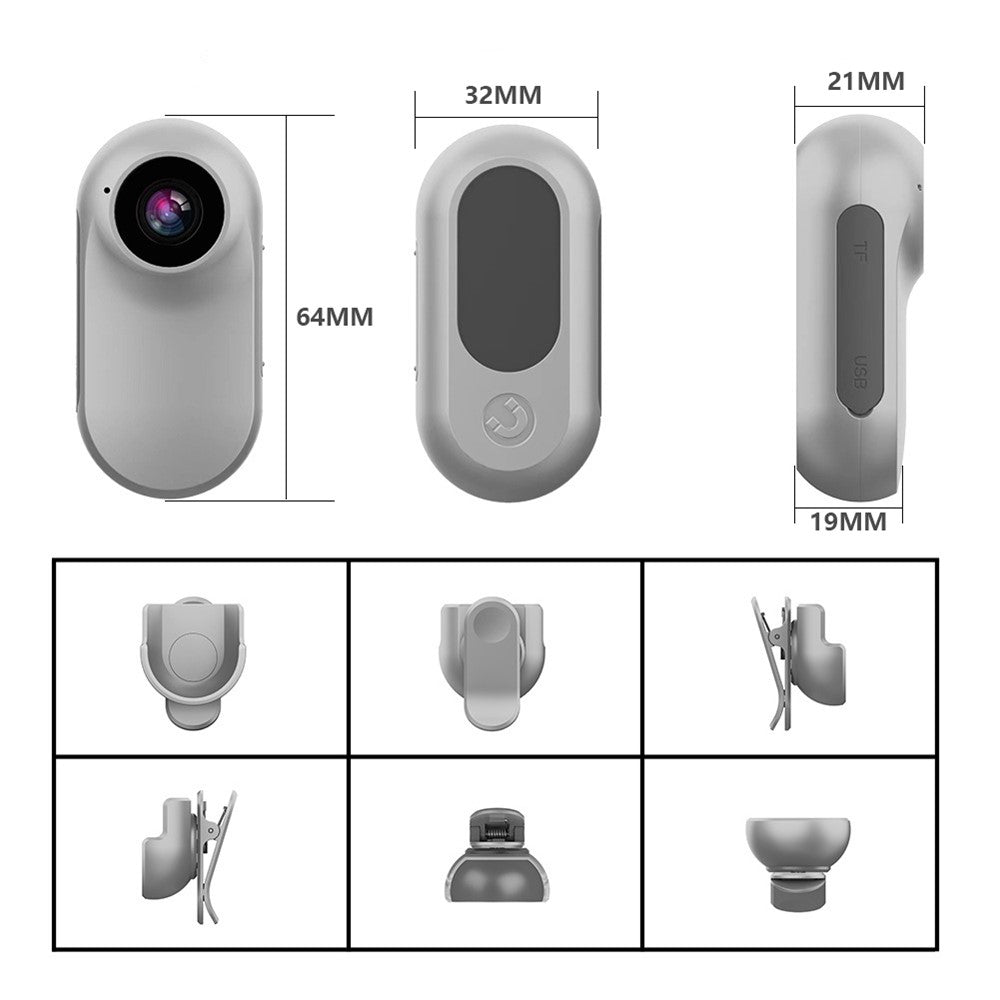 A100 Thumb Camera HD 1080P Mini Action Camera Cycling Anti-shake Magnetic Waterproof Sports Camera (No TF Card) - TechGearPal