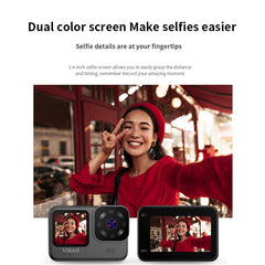 VIRAN V9 4K 60FPS WiFi Anti-Shake Action Camera IP68 Waterproof Dual Screen Motorcycle Video Recorder - TechGearPal