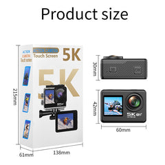 V5 5K WiFi EIS Anti-shake Action Camera 30m Waterproof Dual Screen Sports Camera - TechGearPal
