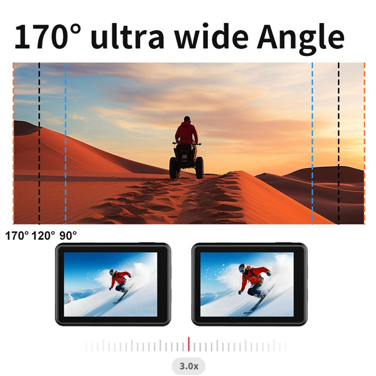 V5 5K WiFi EIS Anti-shake Action Camera 30m Waterproof Dual Screen Sports Camera - TechGearPal