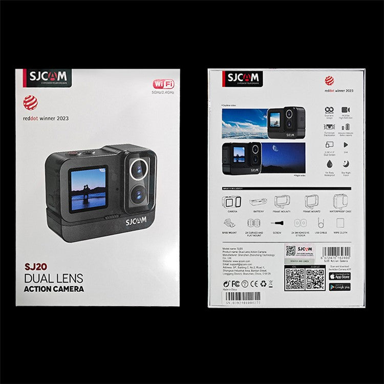 SJCAM SJ20 Dual Lens Dual Screen 4K 30FPS Action Camera Waterproof Sports Camera - TechGearPal
