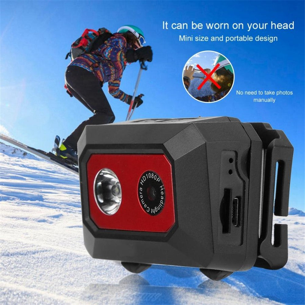 F18 HD 1080P Sports DV Camera Head-mounted DVR Action Camera Night Vision Video Camcorder with LED Headlight - TechGearPal