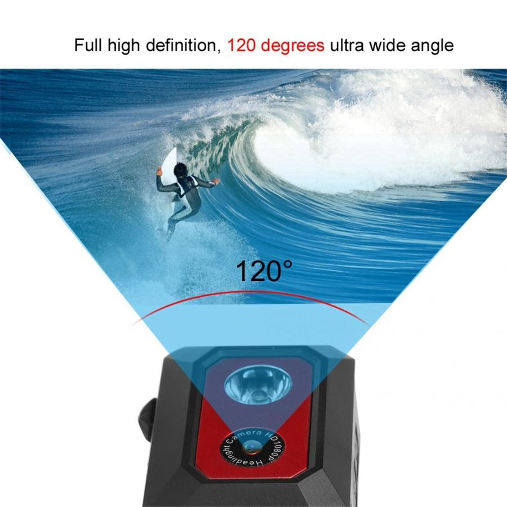 F18 HD 1080P Sports DV Camera Head-mounted DVR Action Camera Night Vision Video Camcorder with LED Headlight - TechGearPal
