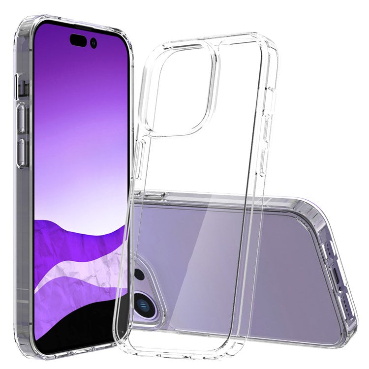 For iPhone 14 Pro 6.1 inch Shockproof Case Ultra Clear Phone Case Transparent Hard Acrylic Back + Soft TPU Cover - TechGearPal