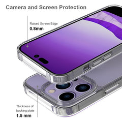 For iPhone 14 Pro 6.1 inch Shockproof Case Ultra Clear Phone Case Transparent Hard Acrylic Back + Soft TPU Cover - TechGearPal