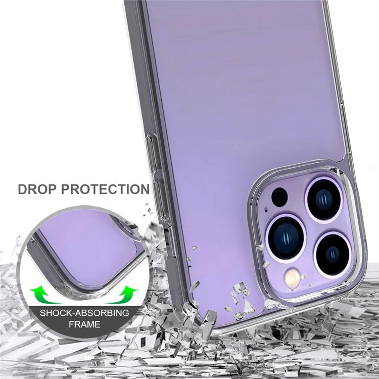 For iPhone 14 Pro 6.1 inch Shockproof Case Ultra Clear Phone Case Transparent Hard Acrylic Back + Soft TPU Cover - TechGearPal