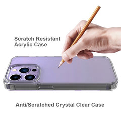 For iPhone 14 Pro 6.1 inch Shockproof Case Ultra Clear Phone Case Transparent Hard Acrylic Back + Soft TPU Cover - TechGearPal