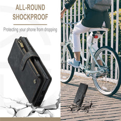 For Samsung Galaxy S22 Ultra 5G Phone Cases with Strap CASEME C30 Zipper Multiple Card Holder PU Leather Cover