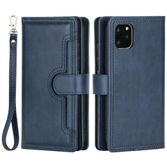 For iPhone 14 6.1 inch Wallet Flip Phone Cover Split Leather Multiple Card Slots Magnetic Closure Stand Cover with Hand Stra - TechGearPal