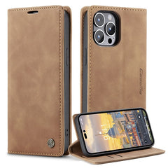 CASEME 013 Series for iPhone 14 Pro 6.1 inch Anti-fall PU Leather Wallet Case Magnetic Auto-absorbed Stand Anti-scratch Phone Cover - TechGearPal